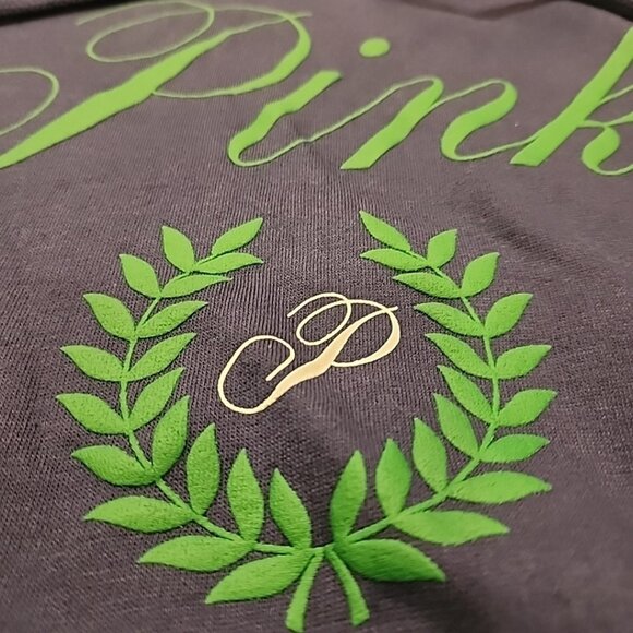 Victoria Secret Pink Cropped Top Fleece Sweatshirt Everyday Blue Hoodie S - Picture 4 of 9